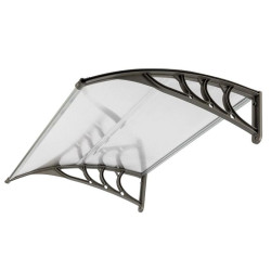 Copertina fixa pentru usa frontala, policarbonat transparent, 200x100 cm, accesorii montaj