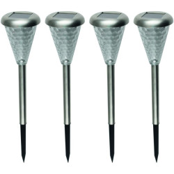 Lampa solara LED multicolor pentru alei, inaltime 37 cm, set 4 bucati