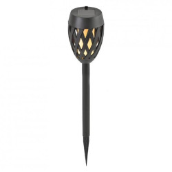 Lampa solara torta 12 LED-uri alb cald, efect flacara, 300mAh
