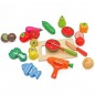 Set ladita cu fructe si legume din lemn, pentru feliat, tocator, cutite, prindere magnetica