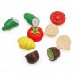 Set ladita cu fructe si legume din lemn, pentru feliat, tocator, cutite, prindere magnetica