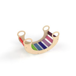 Balansoar rocker din lemn, placa de echilibru, multifunctional, multicolor