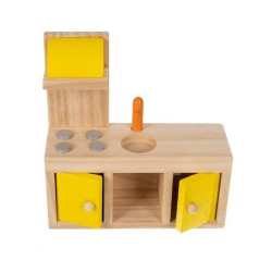 Casa de papusi, din lemn, lumini LED, scara interioara, mansarda, balcon, 14 piese, 90x60x33 cm