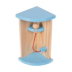 Casa de papusi, din lemn, lumini LED, scara interioara, mansarda, balcon, 14 piese, 90x60x33 cm
