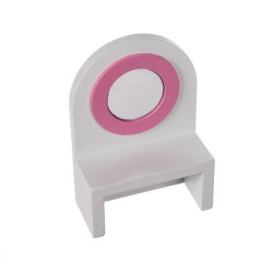 Casa de papusi, din lemn, lumini LED, scara interioara, mansarda, balcon, 14 piese, 90x60x33 cm