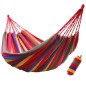 Hamac single 80x200 cm cu cadru de otel, bumbac multicolor, greutate maxima 120 kg, husa depozitare Hamac single 80x200 cm cu cadru de otel, bumbac multicolor, greutate maxima 120 kg, husa depozitare