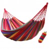 Hamac single 80x200 cm cu cadru de otel, bumbac multicolor, greutate maxima 120 kg, husa depozitare