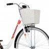 Bicicleta dama, 28 inch, cadru otel, cos frontal alb, portbagaj, Venssini Rosemary
