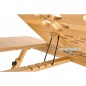 Masuta laptop 14 inch, pliabila, suport pahar, sertar, lemn de bambus, 50x30 cm