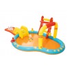 Centru de joaca acvatic pentru copii, multiple jocuri, piscina, tobogan, 435x213x117 cm