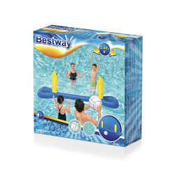 Fileu de volei pentru piscina, minge gonflabila inclusa, 244x64 cm