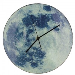 Ceas de perete fosforescent Luna plina, 30 cm, PVC, RESIGILAT