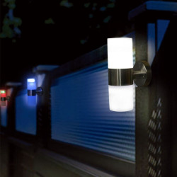 Aplica solara LED RGB, 2 moduri iluminare, fixare perete, inox, Flink