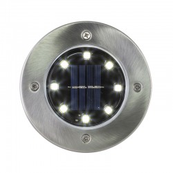 Spot solar incastrabil, LED alb rece, 13 cm, IP44, suport fix, 2 bucati