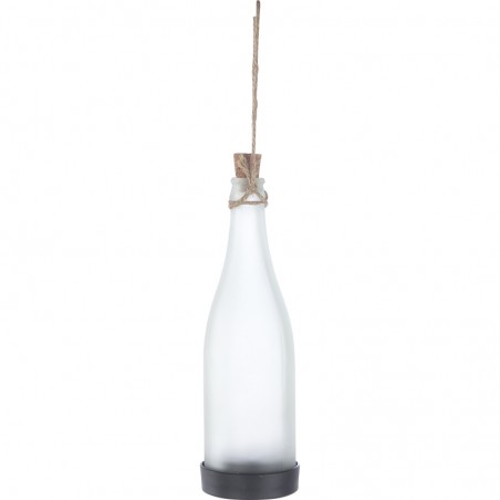 Sticla solara LED, diametru 8 cm, snur pentru agatare