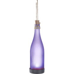 Sticla solara LED, diametru 8 cm, snur pentru agatare