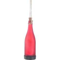 Sticla solara LED, diametru 8 cm, snur pentru agatare