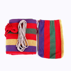 Hamac dublu, 150x200 cm, tija din lemn, bumbac 300 g, capacitate 200 kg
