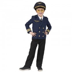 Sacou pilot aviatie, costum copii Halloween, albastru