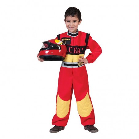 Costum pilot curse copii, salopeta RaceCar Number 1, rosu