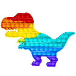 Jucarie antistres POP IT Dinozaur, silicon moale, marime XL