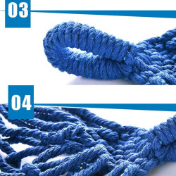 Hamac dublu cu suport metalic, 150x200 cm, bumbac, tije sustinere lemn, maxim 200 kg, husa inclusa
