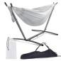 Hamac dublu 200x100 cm, suport metalic, huse depozitare, maxim 150 kg
