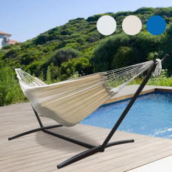 Hamac dublu 200x100 cm, suport metalic, huse depozitare, maxim 150 kg