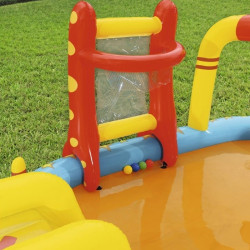 Centru de joaca acvatic pentru copii, multiple jocuri, piscina, tobogan, 435x213x117 cm