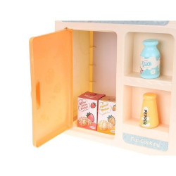 Bucatarie copii, efecte sonore, abur, lumini, 42 accesorii, circuit apa cu robinet, 63x45x22 cm