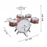Set 5 tobe jazz pentru copii, tobe muzicale pentru copii 5 ani+, include chimbal, bete si scaun, 57x40x50cm