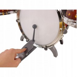 Set 5 tobe jazz pentru copii, tobe muzicale pentru copii 5 ani+, include chimbal, bete si scaun, 57x40x50cm