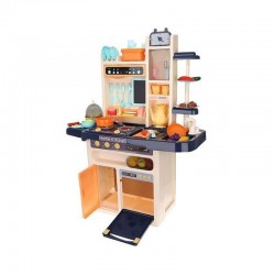 Bucatarie copii, abur rece, efecte sonore si lumini, circuit inchis robinet apa, 65 piese, 93x71x28 cm