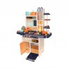 Bucatarie copii, abur rece, efecte sonore si lumini, circuit inchis robinet apa, 65 piese, 93x71x28 cm