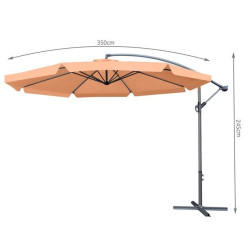 Umbrela de gradina cu stalp, pliabila, impermeabila, reglabila, diametru 350 cm