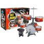 Set 5 tobe jazz pentru copii, tobe muzicale pentru copii 5 ani+, include chimbal, bete si scaun, 57x40x50cm