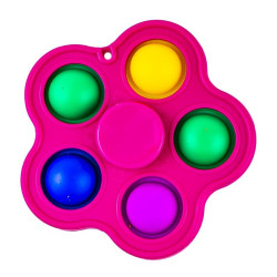 Jucarie senzoriala 2 in 1, spinner si bule POP IT, interactiva, 8x8 cm
