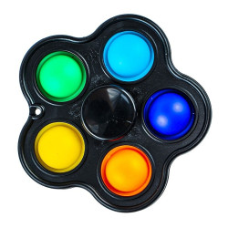 Jucarie senzoriala 2 in 1, spinner si bule POP IT, interactiva, 8x8 cm