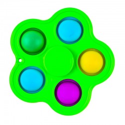 Jucarie senzoriala 2 in 1, spinner si bule POP IT, interactiva, 8x8 cm