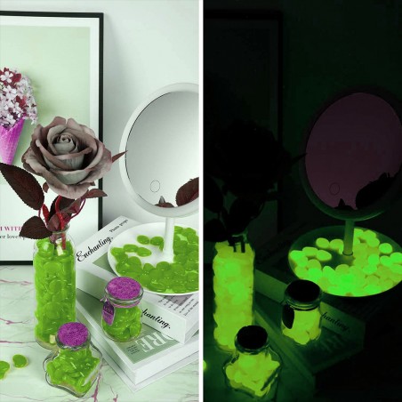 Pietricele fosforescente decorative glow verde deschis, decor exterior si interior