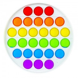 POP IT jucarie antistres, 28 bule multicolor, forma cerc, 3 ani+, 13x13 cm