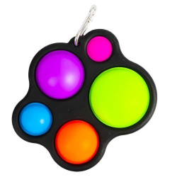 Jucarie senzoriala POP IT tip breloc, 5 bule din silicon, copii 3 ani+