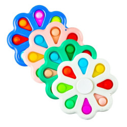 Jucarie antistres tip spinner cu POP IT,  floare cu 8 bule din silicon, 9x9 cm