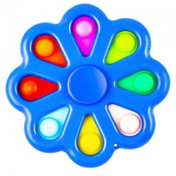 Jucarie antistres tip spinner cu POP IT,  floare cu 8 bule din silicon, 9x9 cm
