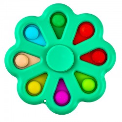 Jucarie antistres tip spinner cu POP IT,  floare cu 8 bule din silicon, 9x9 cm