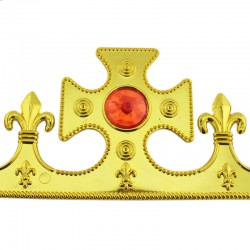 Coroana Rege, pietre colorate aplicate, aurie, lungime 60 cm