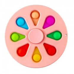 Spinner POP IT multicolor, jucarie cu bule antistres, diametru 9 cm