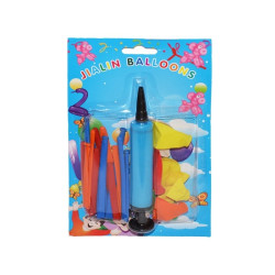 Set 16 baloane modelaj cu pompa de umflat, sferice si tubulare, multicolore