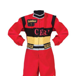 Costum pilot curse copii, salopeta RaceCar Number 1, rosu