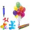 Set 16 baloane modelaj cu pompa de umflat, sferice si tubulare, multicolore
